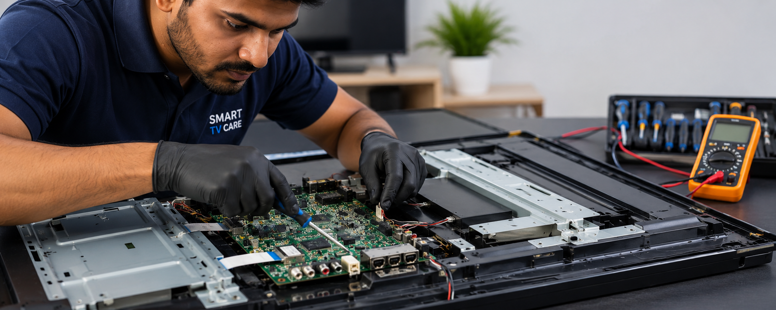 Technician repairing